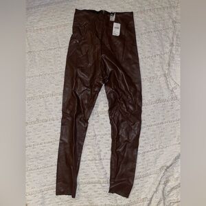 Windsor Brown Faux Leather Pants
